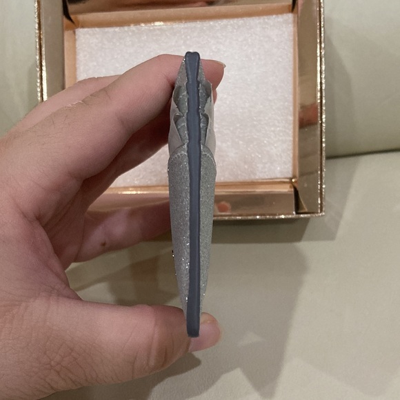 NWT Kate Spade Lunar Night Silver Sparkle Glitter Boxed Small Card Holder Wallet - Picture 8 of 15